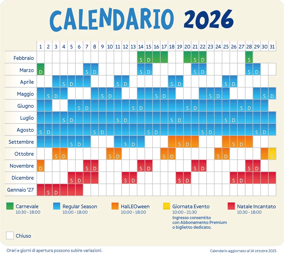 Calendario 2026 Leolandia